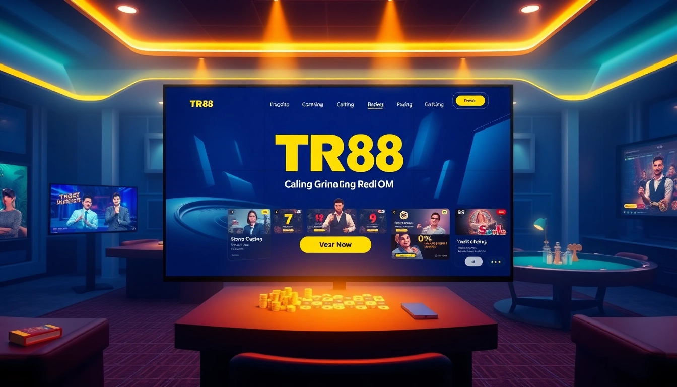 Engaging visual of TR88 trang chủ, showcasing exciting online gambling options.
