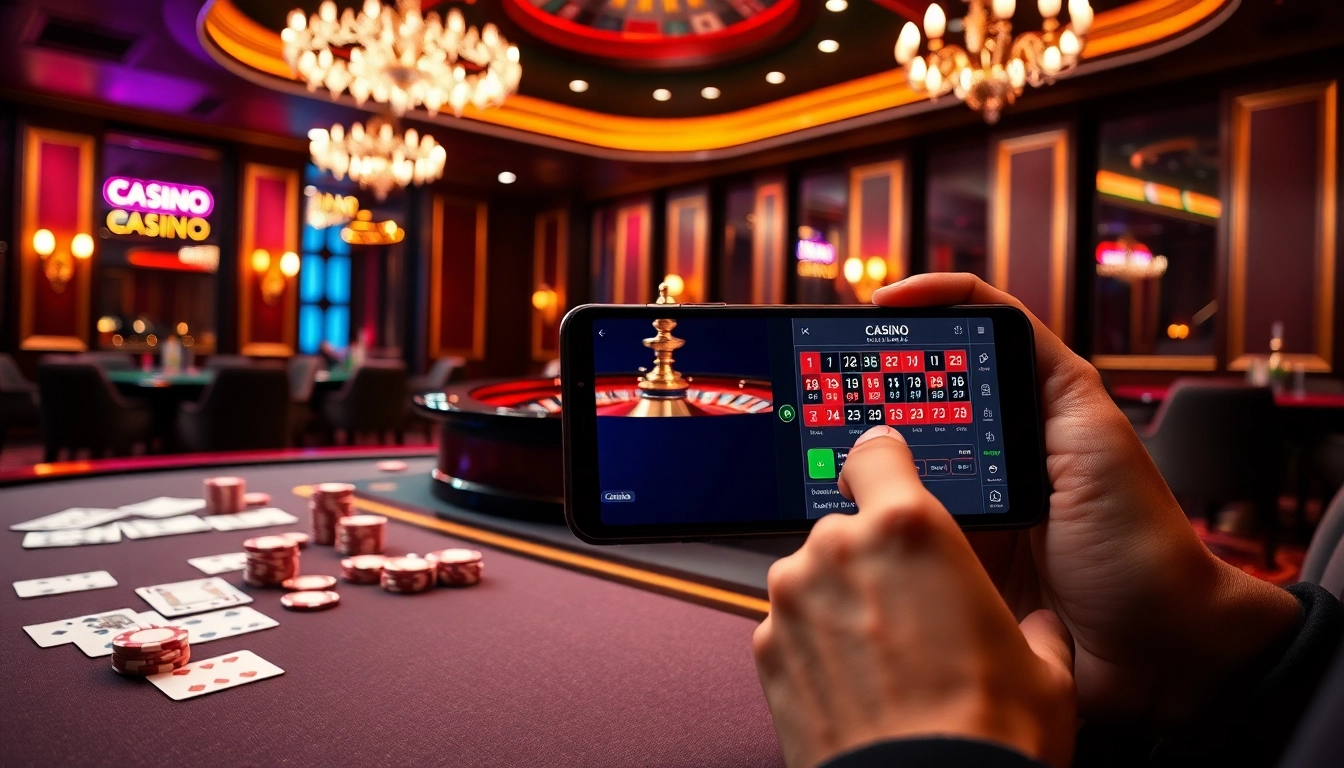 Vivez l'excitation du casino en ligne avec des tables numériques vibrantes, des jetons de poker et de la roulette.