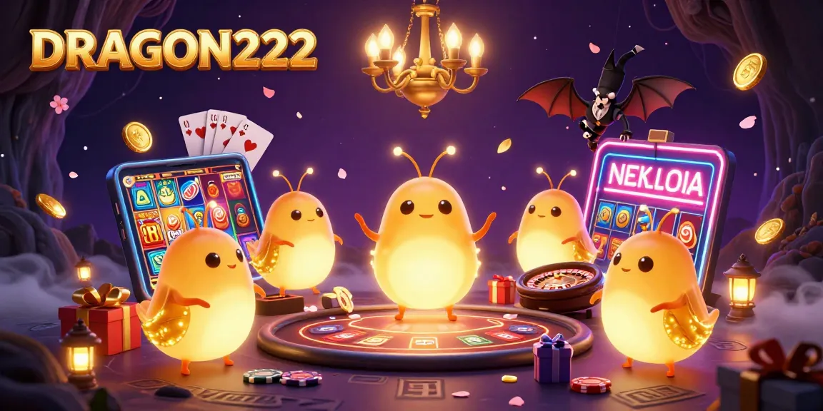 Experience the excitement of DRAGON222 with vibrant casino elements and engaging characters.