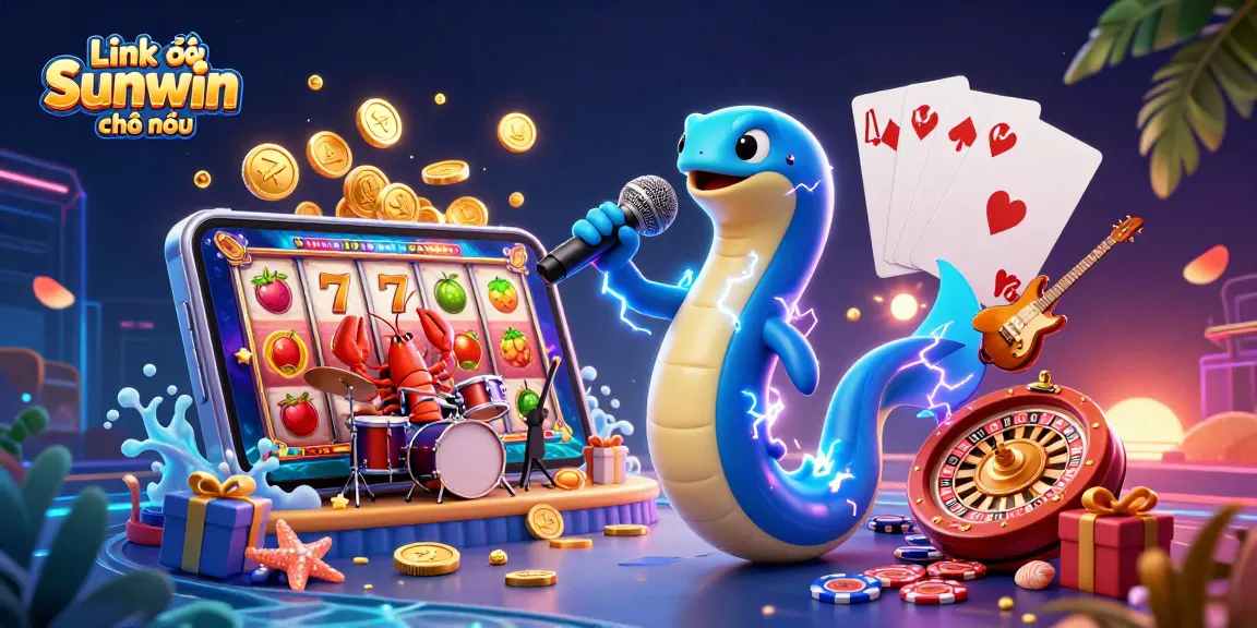 Engage in exciting gameplay with Link vào Sunwin chính thức, featuring a vibrant underwater casino illustration.
