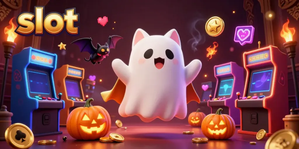 Permainan slot dengan kucing hantu dan kelelawar di kasino yang menawan