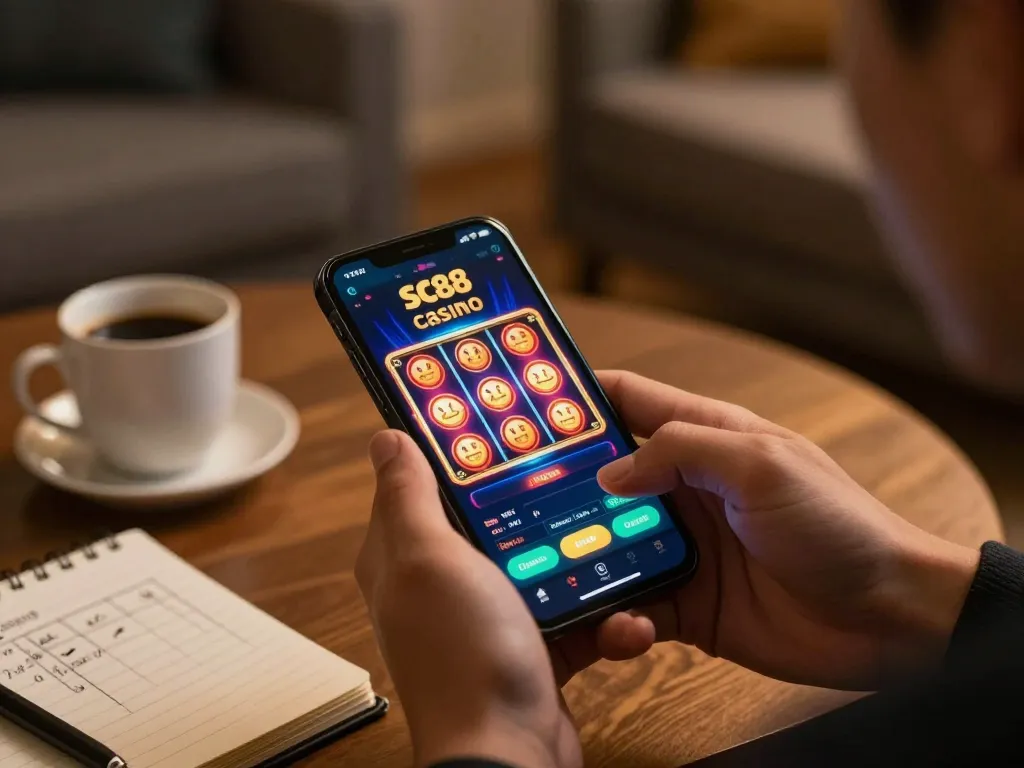 Player enjoying the sc88 casino experience on a smartphone while taking part in exciting gameplay.