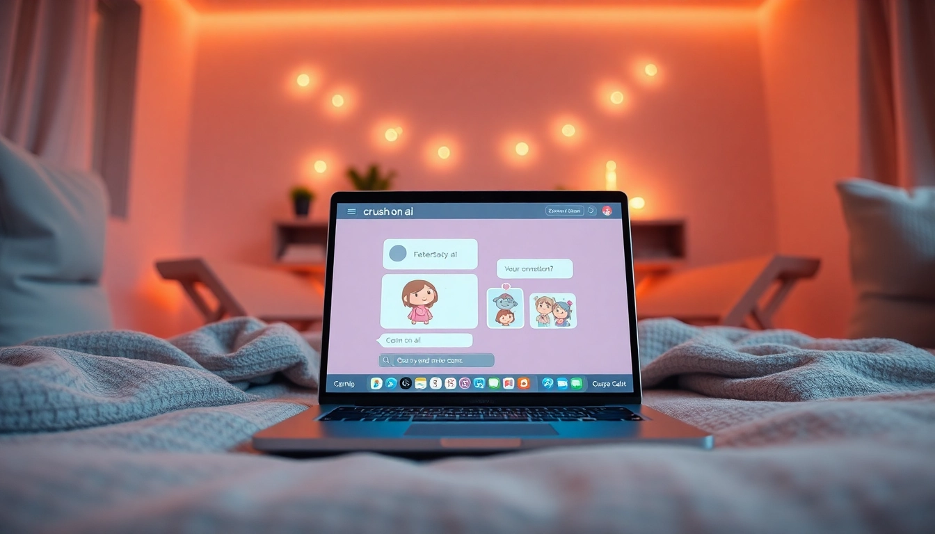 Engaging AI chatbot interface illustrating the concept of crush on ai.