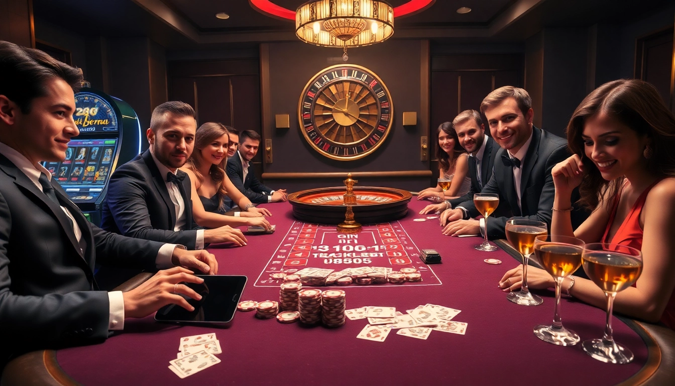 Experience the thrill of gambling at a luxurious casino with 'link S8' digital devices enhancing the play.