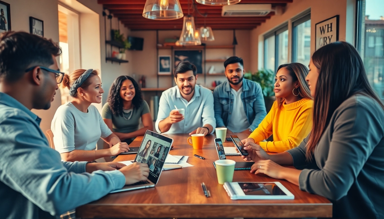 Engaging scene of OnlyFans Nearby Creators in a café, showcasing community and connection.