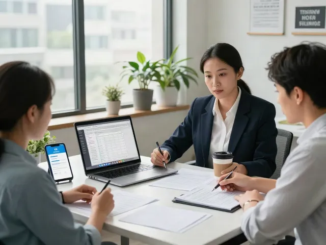 Tax software for multiple locations set up in a modern office workspace with professional tax preparer.
