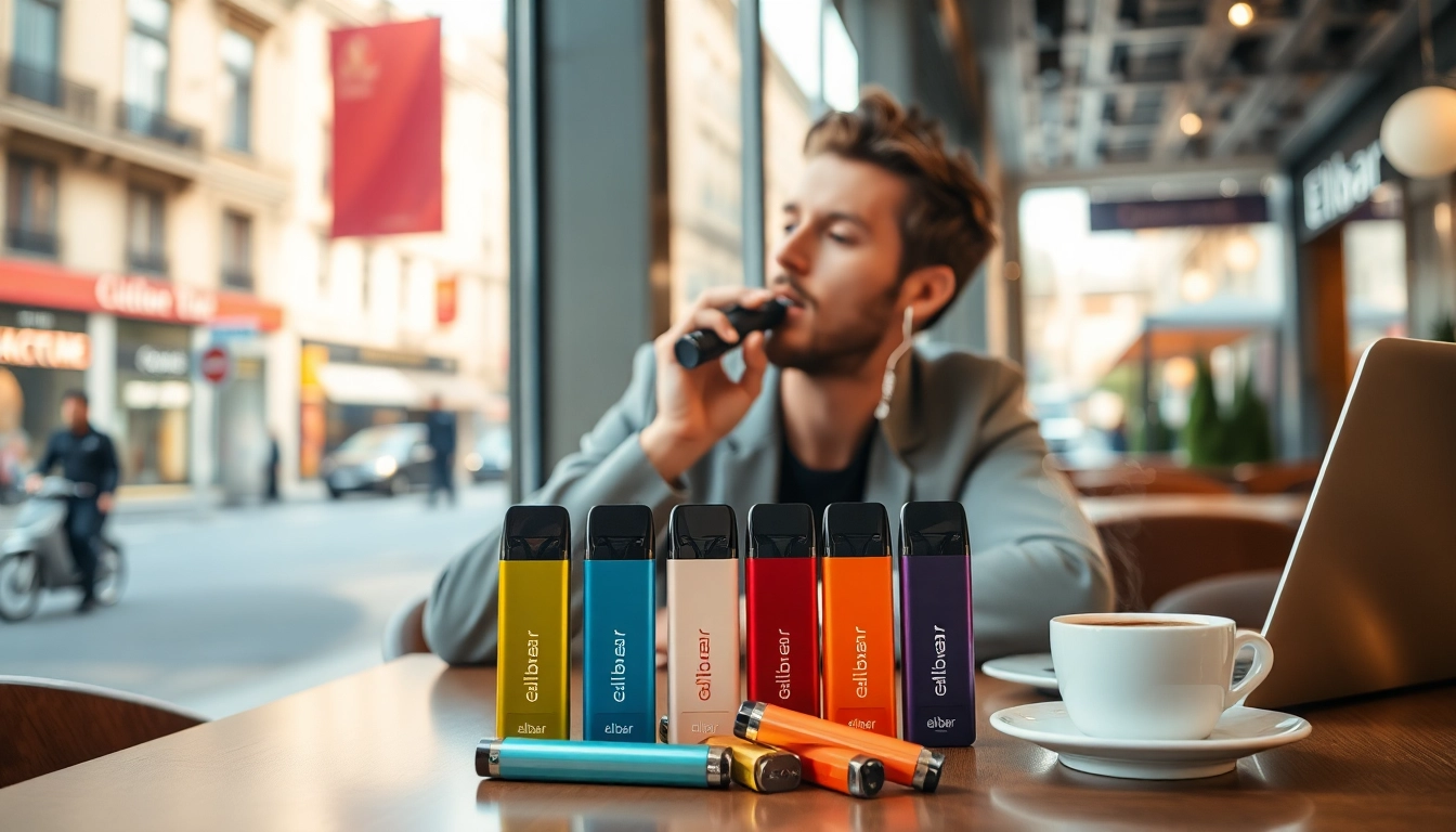 Genießen Sie elfbar pods in einem modernen Café mit lebendigen Farben und stilvollem Ambiente.