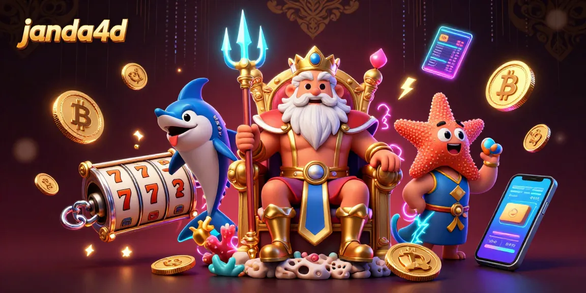 Permainan janda4d dengan slot gacor dan hadiah besar dikelilingi elemen blockchain dan cryptocurrency.