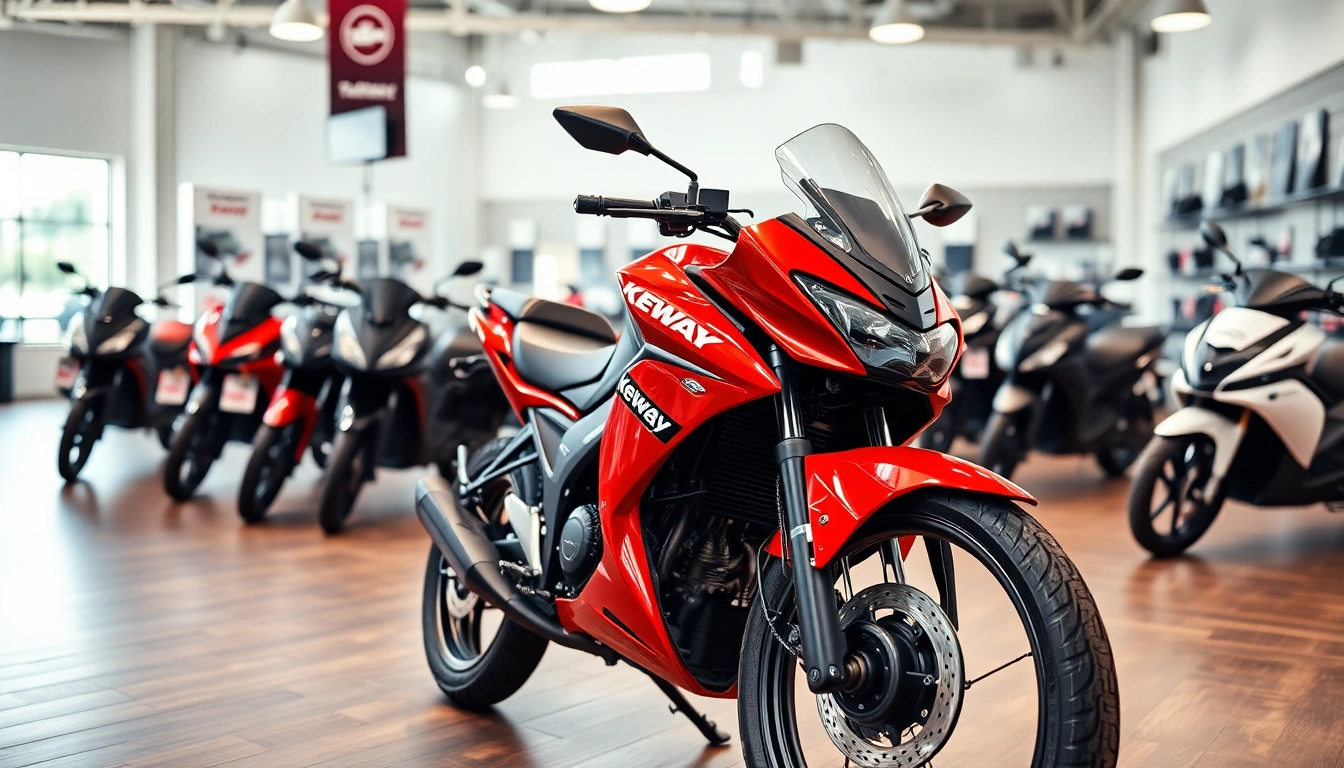 Verkaufen von Keeway Motorrädern auf https://moto-ankauf.de/keeway-verkaufen in einem einladenden Showroom.
