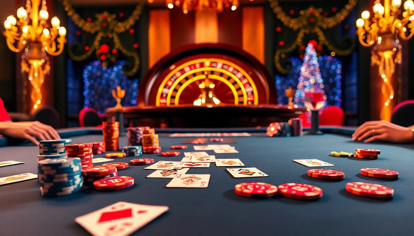Exciting gojekpot gaming scene with vibrant cards and colorful chips showcasing luxury.