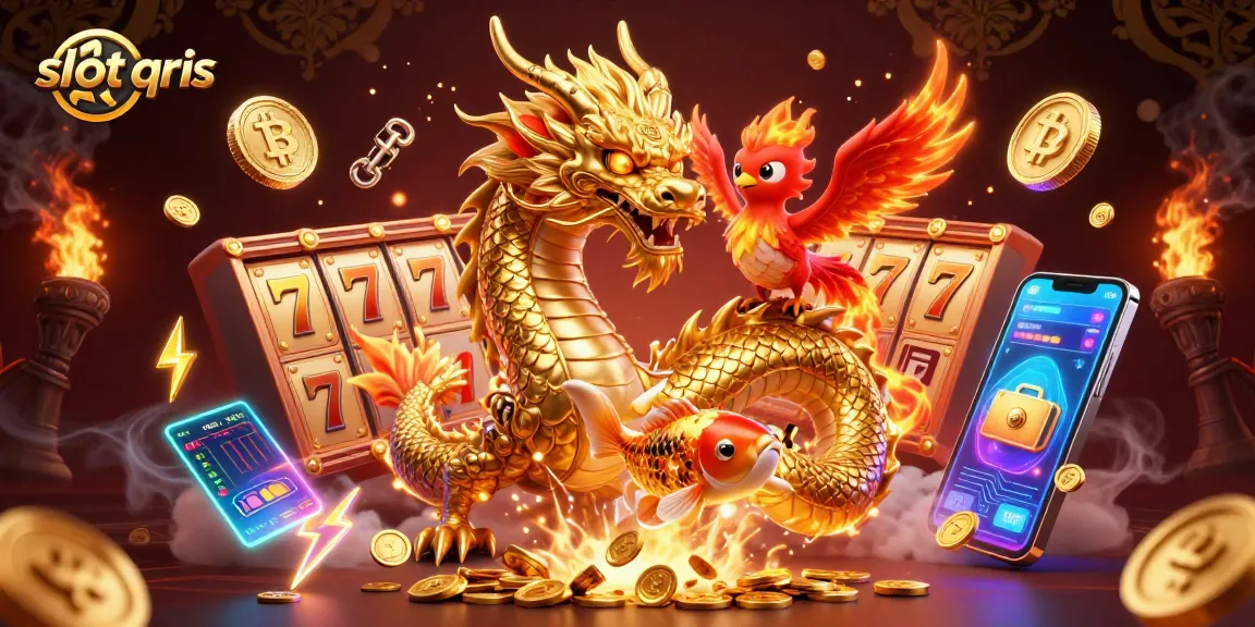 Experience thrilling gameplay with slot qris featured in a vibrant 3D digital illustration with rich casino elements.