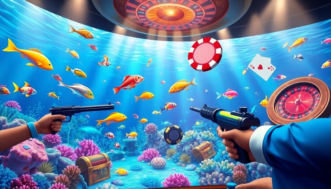 Experience the thrill of bắn cá đổi thưởng in an exciting underwater gambling adventure.