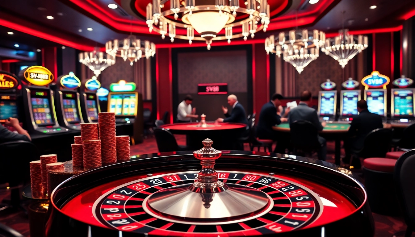 Experience high-stakes gaming at SV388 with lively roulette and engaging poker games.