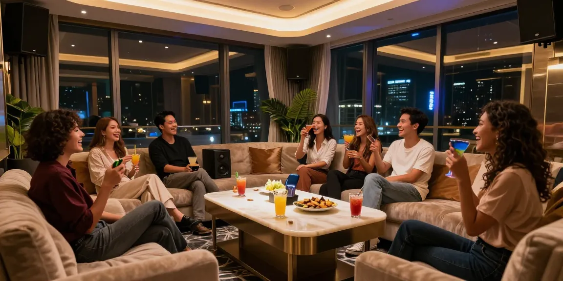 구구단쩜오에서 친구들과 함께 즐거운 시간을 보내는 고급 노래방의 세련된 모습