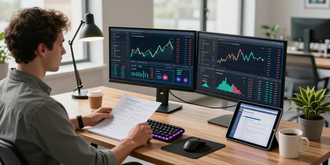 Developer analyzing real-time data on Asian stock index API in a modern workspace