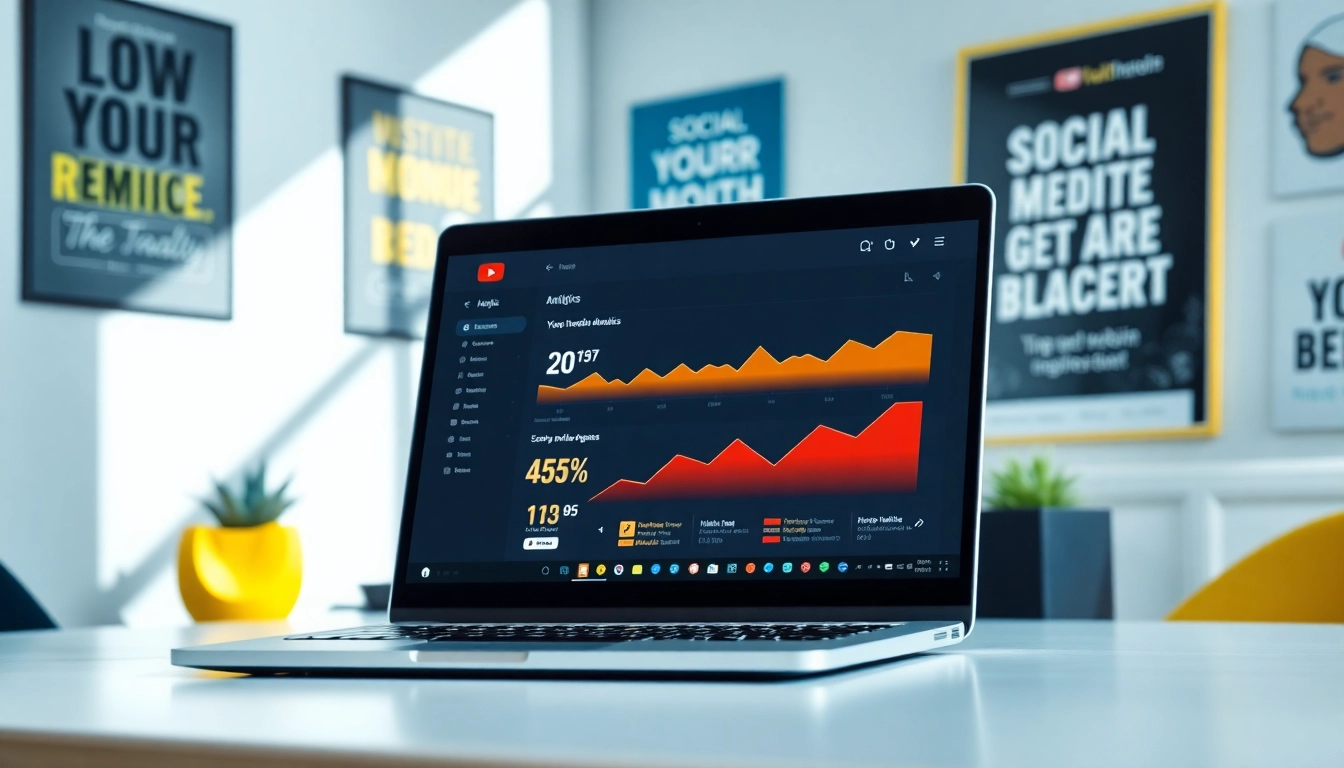 Engage with the youtube smm panel through a modern workspace showcasing analytics and growth.