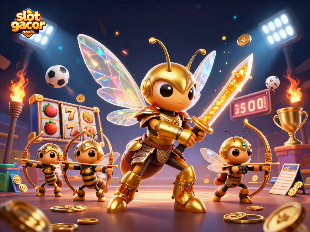 Menggali slot gacor maxwin dalam ilustrasi 3D penuh aksi dengan simbol jackpot dan karakter unik