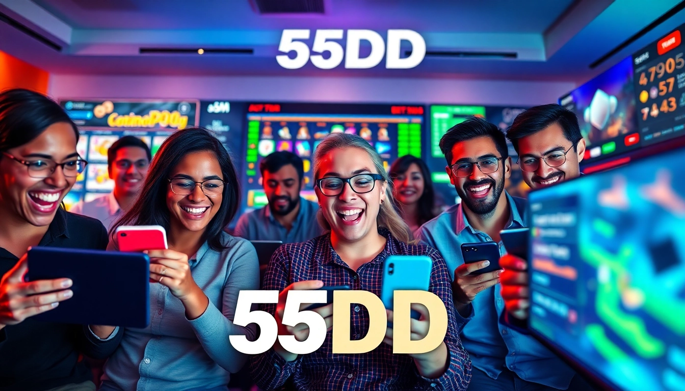 Players enjoying exciting games on 55DD's vibrant online betting platform.