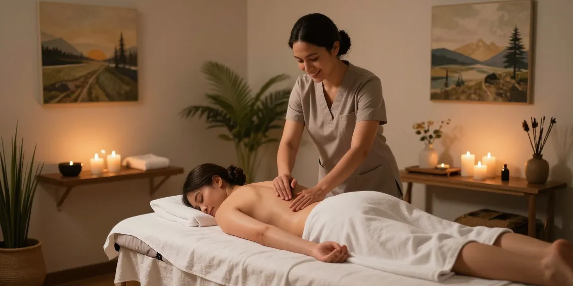 논현동마사지 서비스를 제공하는 아늑한 마사지 스튜디오의 편안한 장면