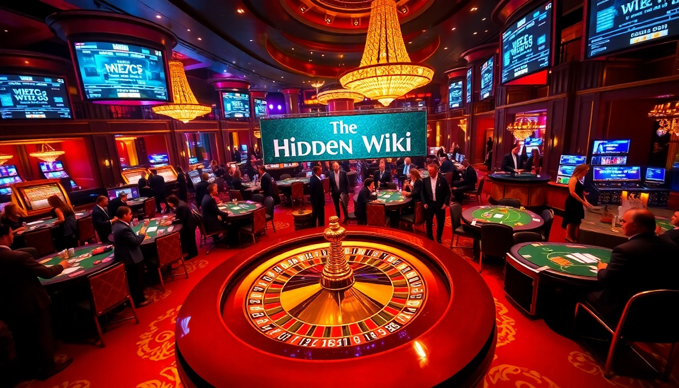 Experience The Hidden Wiki while exploring a luxurious casino atmosphere filled with vibrant games and odds.