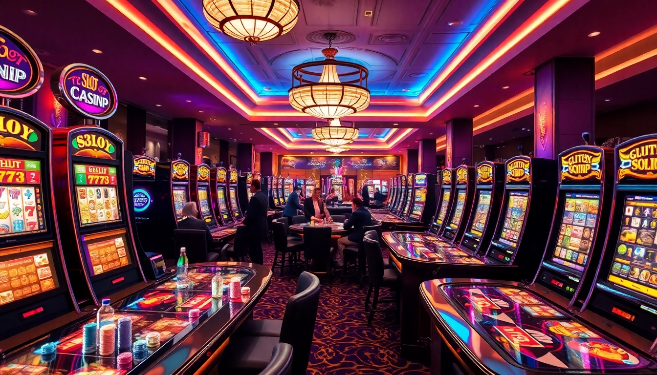 Adegan menarik yang menampilkan gameplay slot depo 5rb dengan warna-warna cerah dan elemen kasino.