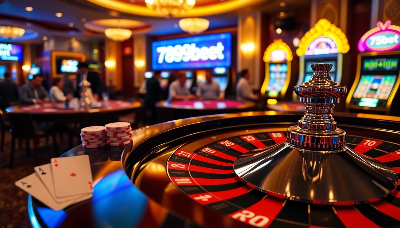 Players enjoying a thrilling game at the 789bet casino, showcasing luxury and excitement.