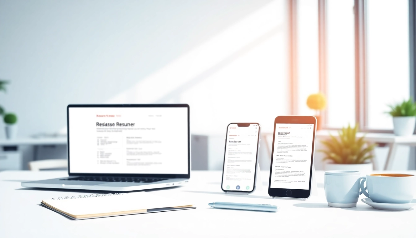 Create a stunning resume using the Resume Builder showcased on various devices.