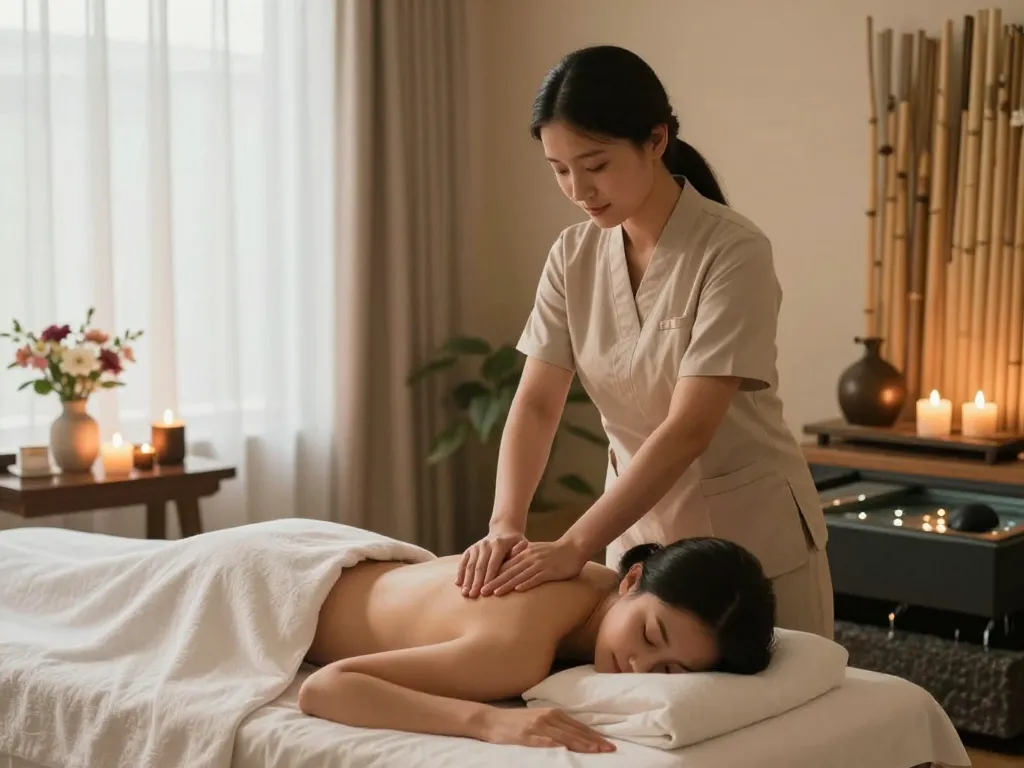 Relaxing scene showcasing 논현동마사지 in a serene spa environment with a therapist performing Swedish massage.