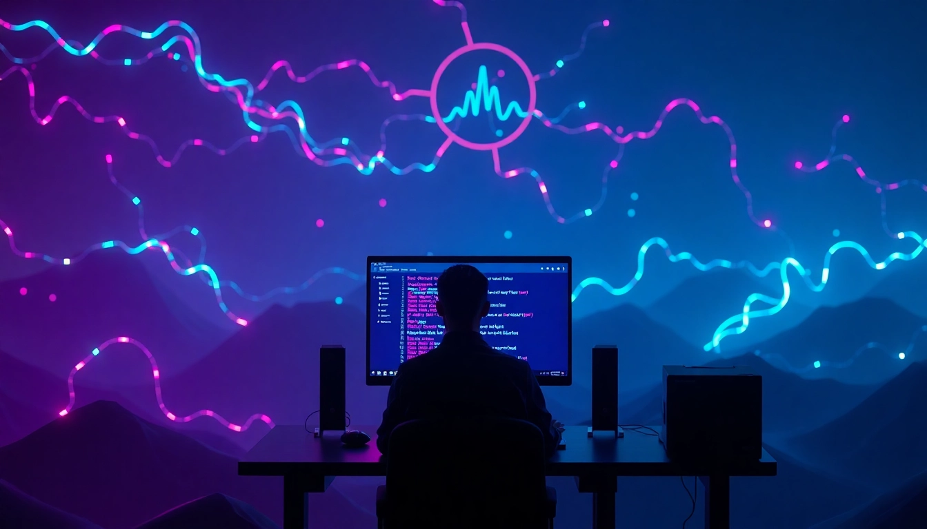 The hidden wiki displayed on a computer screen, surrounded by digital data streams representing the dark web.