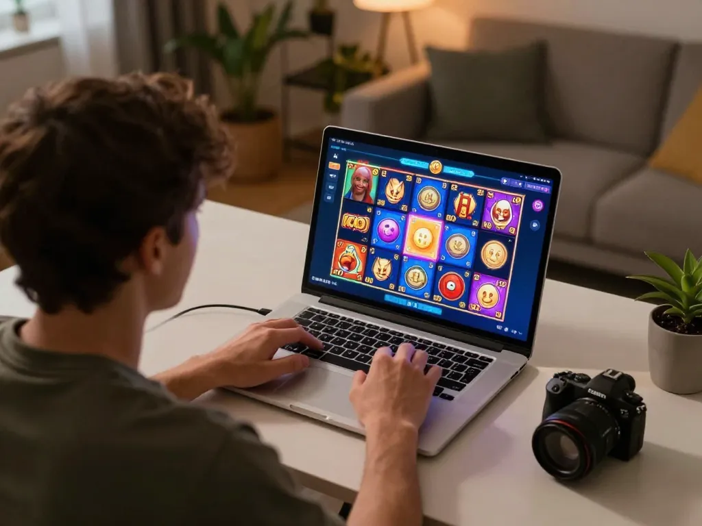Engaging in an exciting gtatogel online slot game with vibrant graphics and lively atmosphere