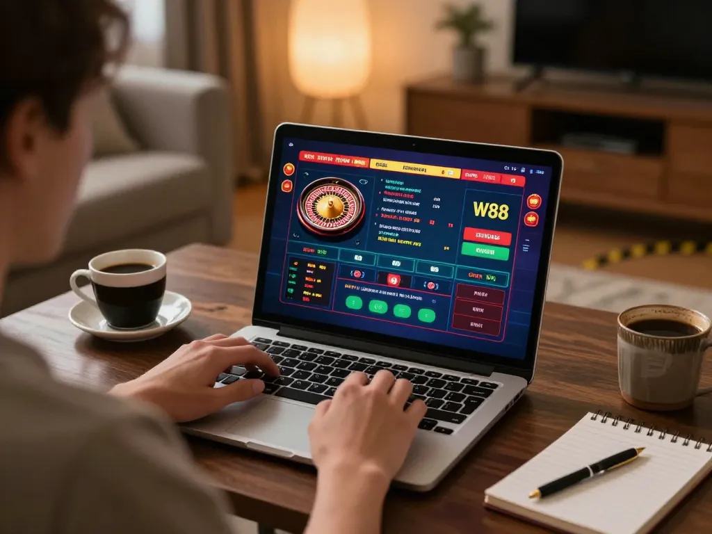 Engaging gameplay on a W88 casino website showcasing strategic betting options and cozy atmosphere.