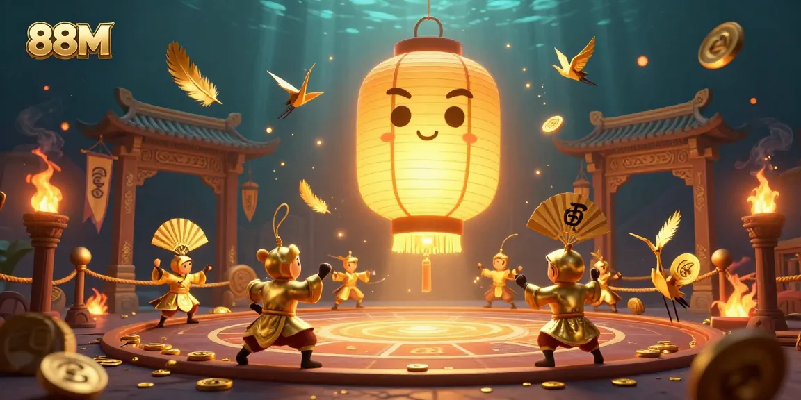 88M showcases an exciting Asian-themed casino with a glowing lantern spirit and vibrant betting elements transforming luck into winnings.