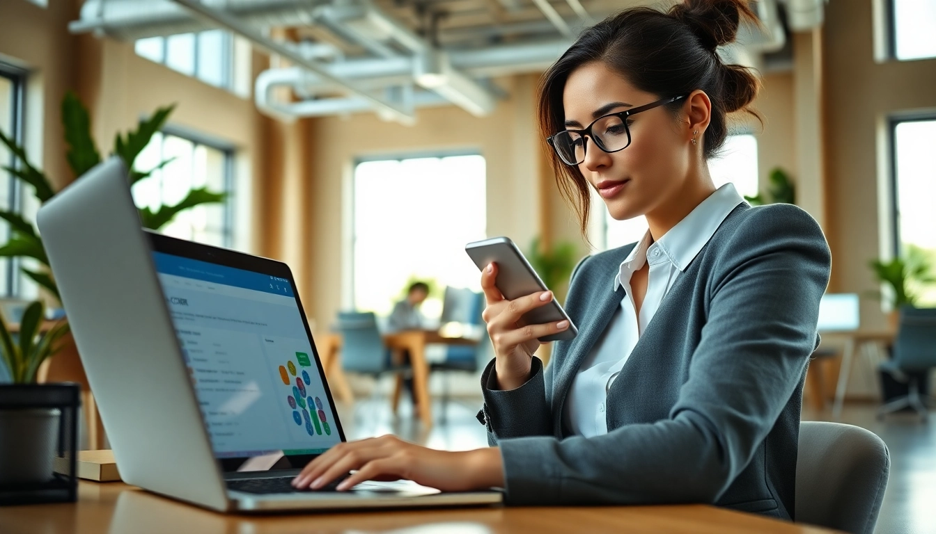 Enhance your business efficiency with WhatsApp Smart CRM in a professional office setting.
