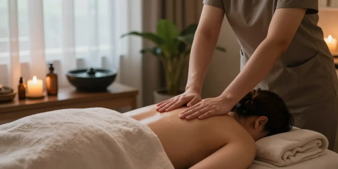 Relaxing Swedish massage therapy session with soothing atmosphere.