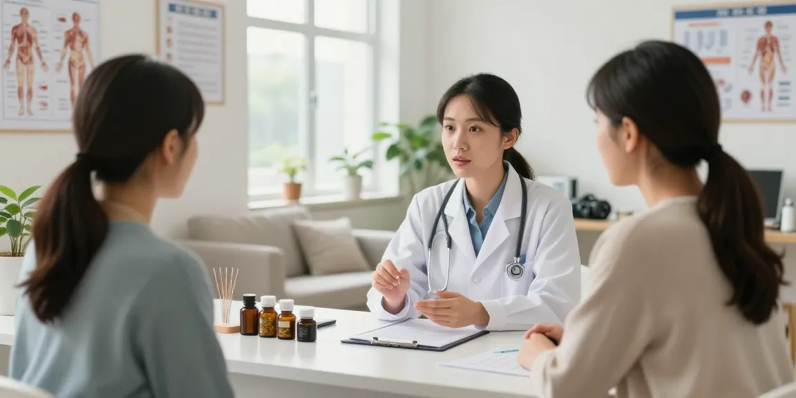 진료 중인 doctor assisting a patient at 수원교통사고한의원, showcasing compassionate care and effective treatment.