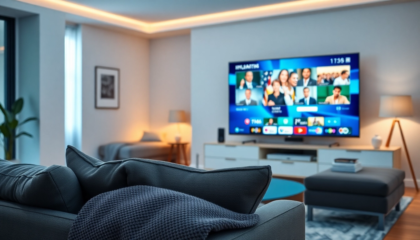 Experience the future of home entertainment with iron iptv displayed in a modern living room setup.