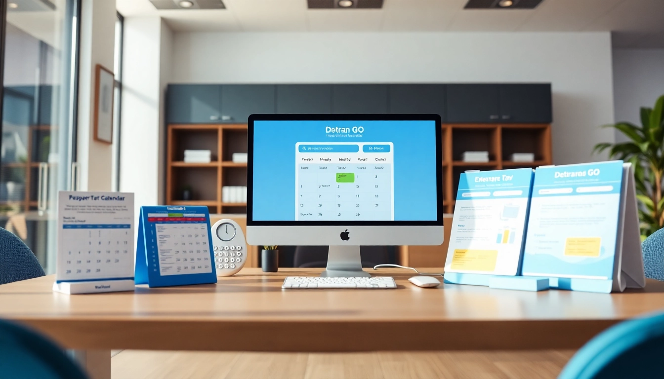Detran GO 2026 IPVA calendar in a professional office setting