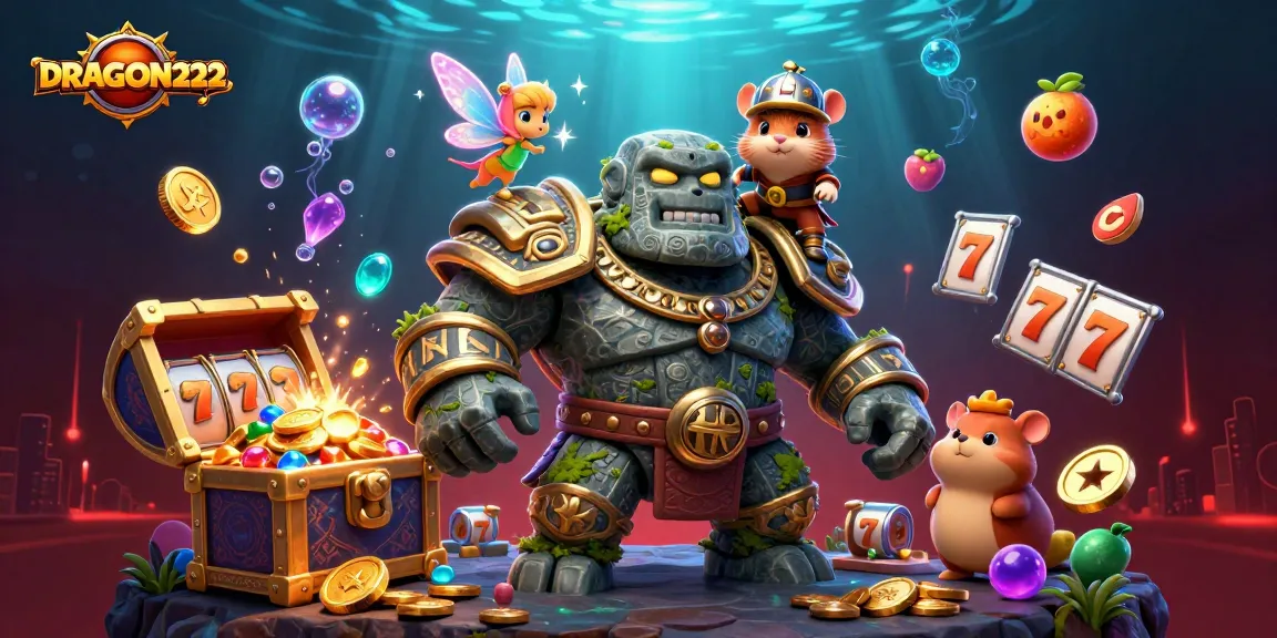 Experience thrilling action with DRAGON222 amidst magical creatures and vibrant slot elements.