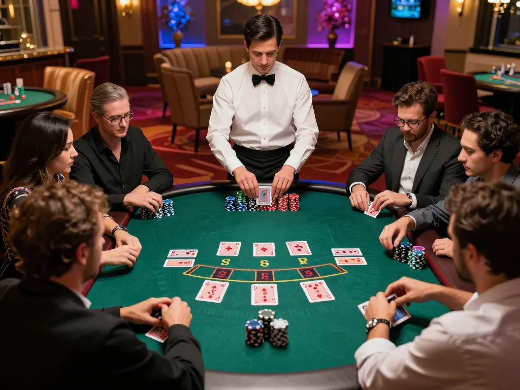 A player strategizing their next move while enjoying blackjack at 388bet's elegant casino tables