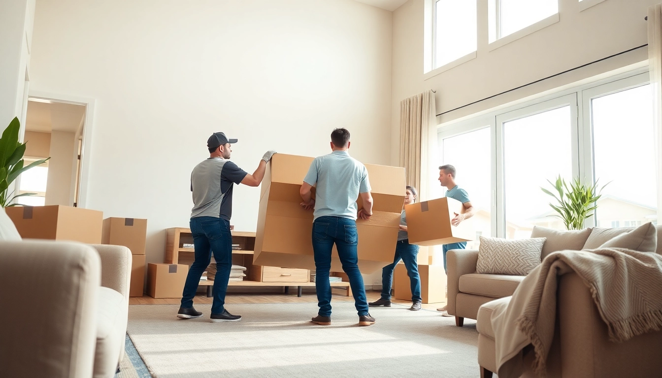 Local Movers efficiently handle furniture in a bright, organized home setting.
