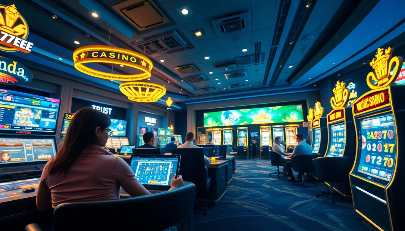 Experience the exciting world of online gambling with 77EE's diverse gaming options.