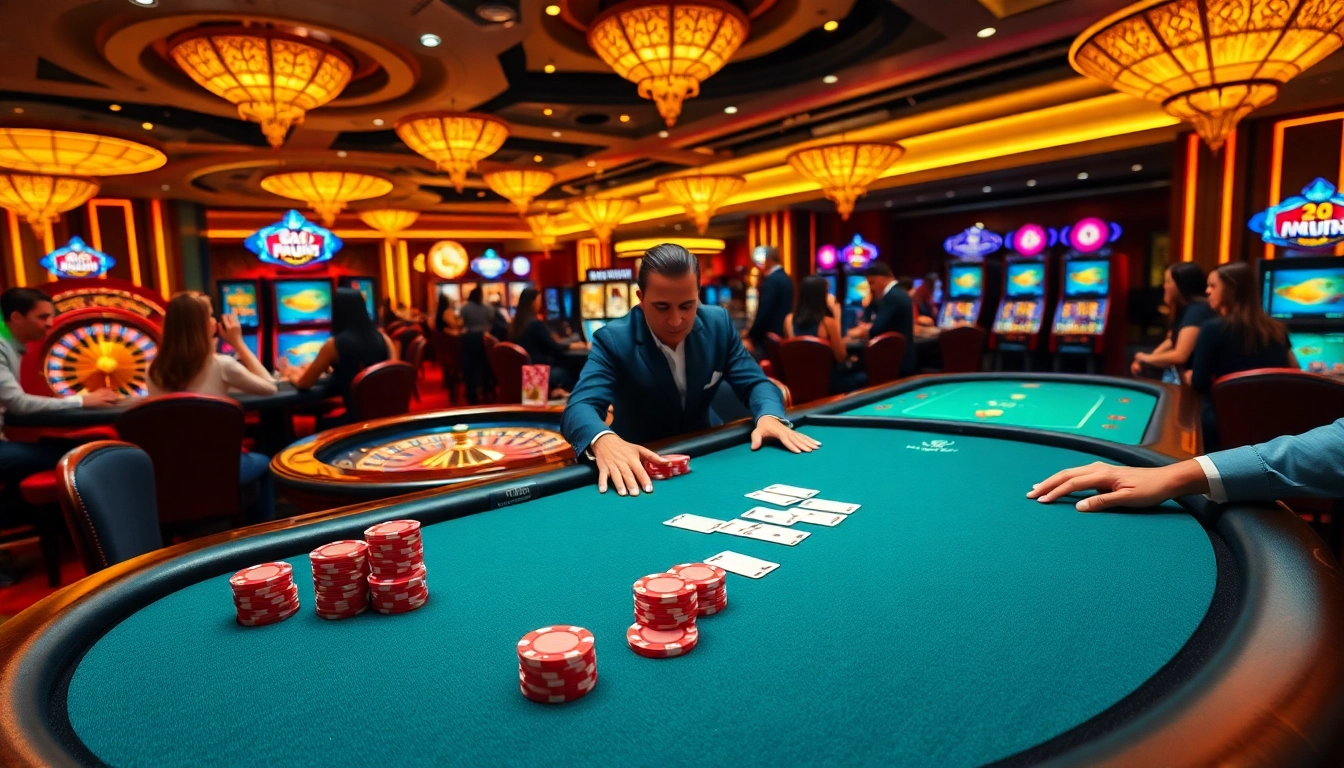 Experience the thrill of winning at mm88 vin, with vibrant poker tables and exciting casino games in action.
