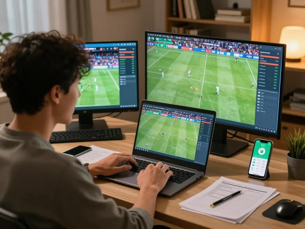 Xoilac users placing live bets on soccer matches with detailed betting notes visible