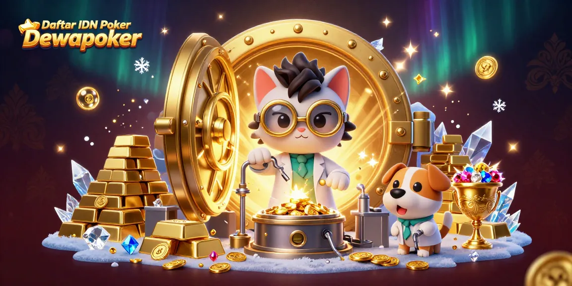 Engage with Daftar IDN Poker Dewapoker in a lively illustration of a carnival-style gaming scene.