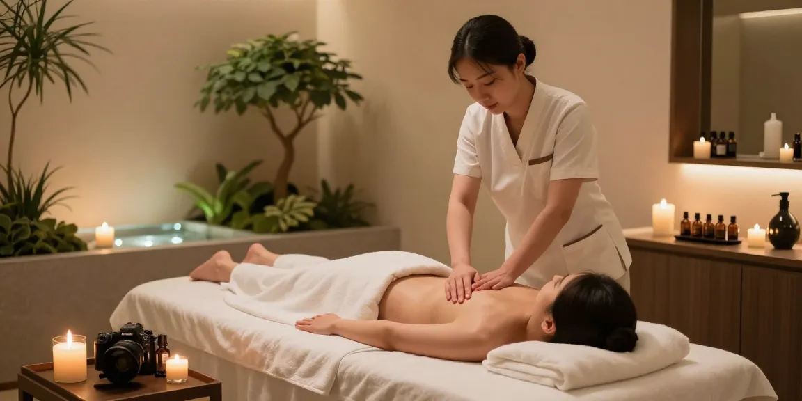 Relaxing Swedish massage session showcasing 영등포스웨디시 in a serene spa environment with candles and oils.