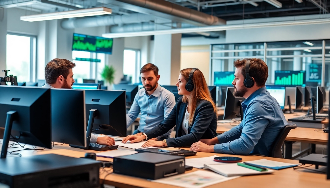 Reduce IT Downtime Tampa: IT support team collaborating in a modern office to enhance productivity.