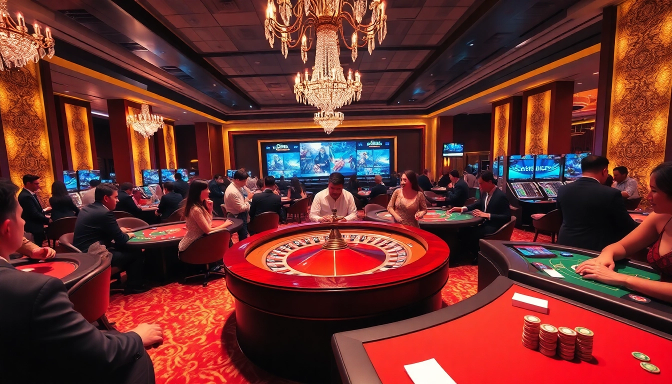 Xôi Xoài TV showcases an engaging casino scene with players enjoying roulette and poker.