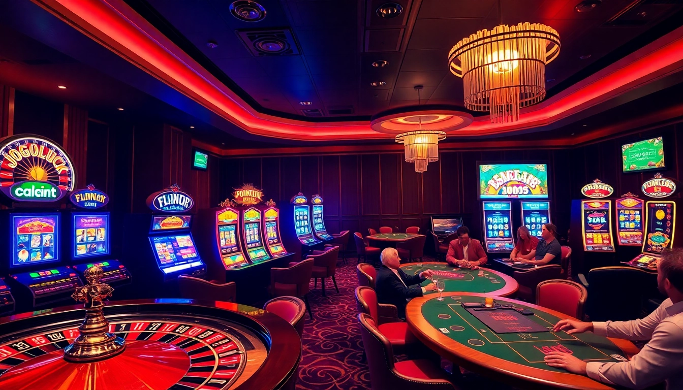 Experience the excitement of Jogoluck at a luxurious online casino with vibrant games and elegant settings.