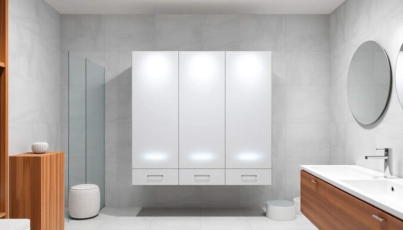 Der sonni Spiegelschrank mit modernem Design und integrierter Beleuchtung im Badezimmer.