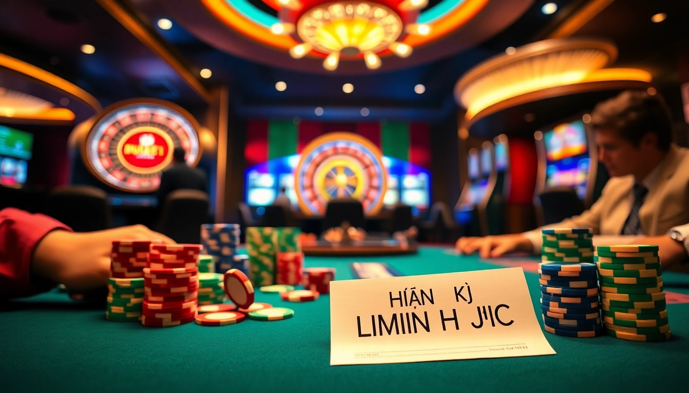 LIÊN MINH KJC showcases a thrilling poker game with vibrant chips and intense players.